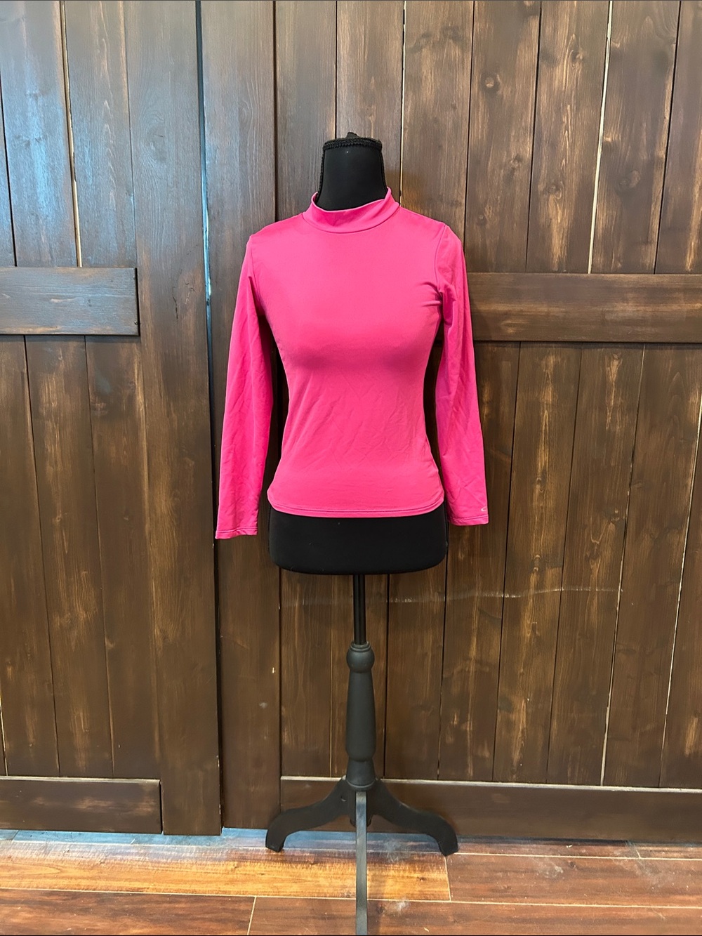 Champion Hot Pink Long-Sleeve Mock Neck Top